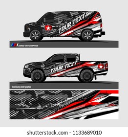 Car decal, truck and cargo van wrap vector. modern abstract stripe background designs for branding and vehicle livery 