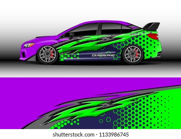 Car decal, truck and cargo van graphic vector, wrap vinyl sticker. Graphic abstract stripe designs for race and  drift livery car