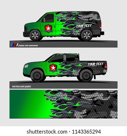 Car decal, truck and cargo van wrap vector. modern abstract stripe background designs for branding and vehicle livery 