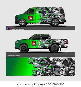 Car decal, truck and cargo van wrap vector. modern abstract stripe background designs for branding and vehicle livery 