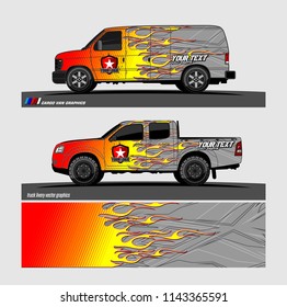 Car decal, truck and cargo van wrap vector. modern abstract stripe background designs for branding and vehicle livery 