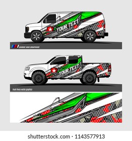 Car decal, truck and cargo van wrap vector. modern abstract stripe background designs for branding and vehicle livery 