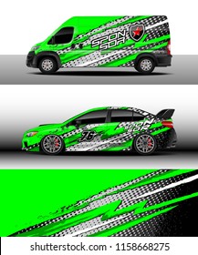 Car decal, Truck and cargo van design vector. Graphic abstract stripe racing background kit designs for wrap vehicle, race car, rally, adventure and livery