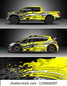 Car decal, Truck and cargo van design vector. Graphic abstract stripe racing background kit designs for wrap vehicle, race car, rally, adventure and livery