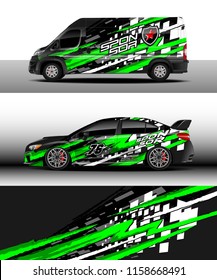 Car decal, Truck and cargo van design vector. Graphic abstract stripe racing background kit designs for wrap vehicle, race car, rally, adventure and livery