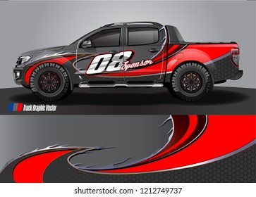 Car decal, truck and cargo van wrap vector. Graphic abstract stripe designs for branding and livery vehicle