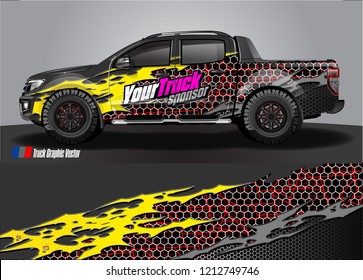 Car decal, truck and cargo van wrap vector. Graphic abstract stripe designs for branding and livery vehicle