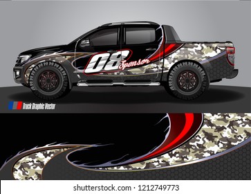 Car decal, truck and cargo van wrap vector. Graphic abstract stripe designs for branding and livery vehicle