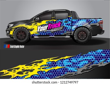 Car decal, truck and cargo van wrap vector. Graphic abstract stripe designs for branding and livery vehicle