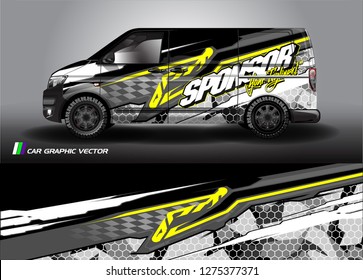 Car decal, truck and cargo van wrap vector. modern abstract stripe background designs for branding and vehicle livery 