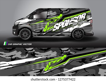 Car decal, truck and cargo van wrap vector. modern abstract stripe background designs for branding and vehicle livery 