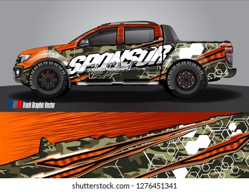 Car decal, truck and cargo van wrap design vector. Modern abstract background for car branding and vehicle livery