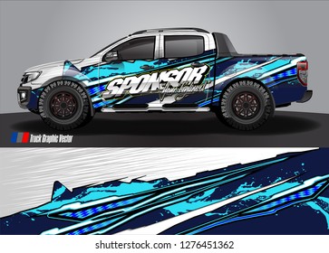 Car decal, truck and cargo van wrap design vector. Modern abstract background for car branding and vehicle livery