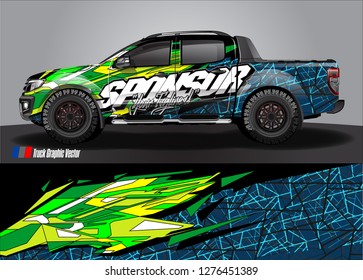 Car decal, truck and cargo van wrap design vector. Modern abstract background for car branding and vehicle livery