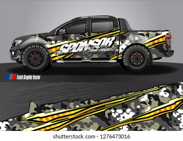 Car decal, truck and cargo van wrap design vector. Modern abstract background for car branding and vehicle livery 