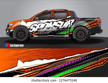 Car decal, truck and cargo van wrap design vector. Modern abstract background for car branding and vehicle livery 