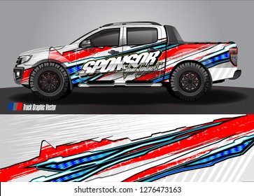 Car decal, truck and cargo van wrap design vector. Modern abstract background for car branding and vehicle livery 