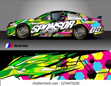 Car decal, truck and cargo van wrap design vector. Modern abstract background for car branding and vehicle livery 