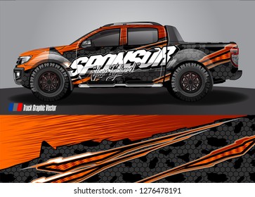 Car decal, truck and cargo van wrap design vector. Modern abstract background for car branding and vehicle livery 