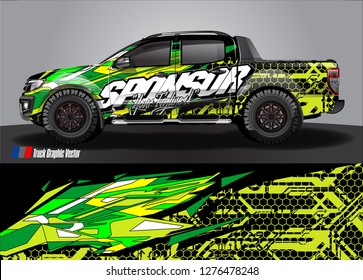 Car decal, truck and cargo van wrap design vector. Modern abstract background for car branding and vehicle livery 