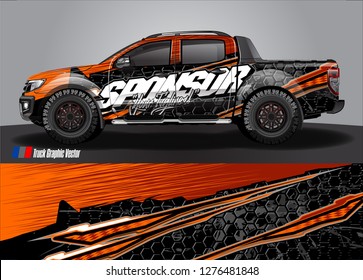 Car decal, truck and cargo van wrap design vector. Modern abstract background for car branding and vehicle livery 