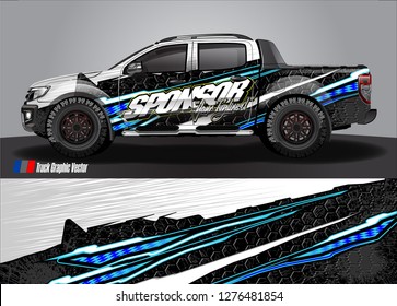 Car decal, truck and cargo van wrap design vector. Modern abstract background for car branding and vehicle livery 