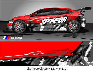 Car decal, truck and cargo van wrap design vector. Modern abstract background for car branding and vehicle livery 