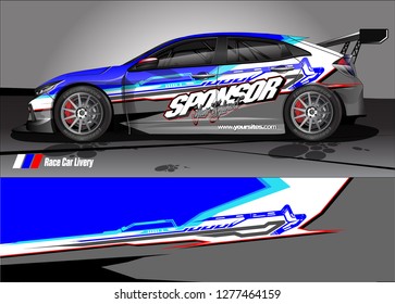 Car decal, truck and cargo van wrap design vector. Modern abstract background for car branding and vehicle livery 