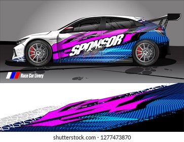 Car decal, truck and cargo van wrap design vector. Modern abstract background for car branding and vehicle livery 
