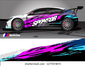 Car decal, truck and cargo van wrap design vector. Modern abstract background for car branding and vehicle livery 