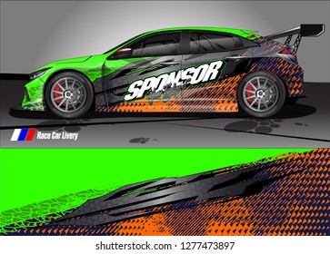 Car decal, truck and cargo van wrap design vector. Modern abstract background for car branding and vehicle livery 