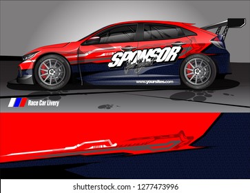 Car decal, truck and cargo van wrap design vector. Modern abstract background for car branding and vehicle livery 