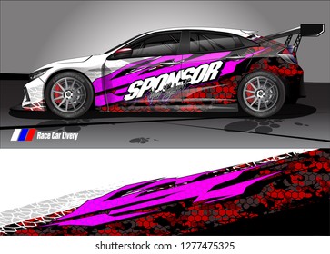 Car decal, truck and cargo van wrap design vector. Modern abstract background for car branding and vehicle livery