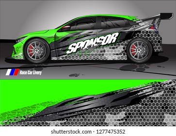 Car decal, truck and cargo van wrap design vector. Modern abstract background for car branding and vehicle livery