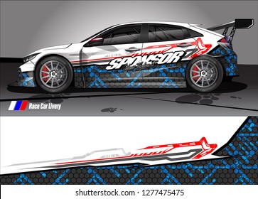 Car decal, truck and cargo van wrap design vector. Modern abstract background for car branding and vehicle livery