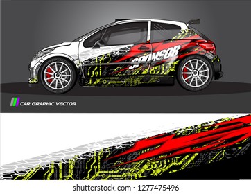 Car decal, truck and cargo van wrap design vector. Modern abstract background for car branding and vehicle livery