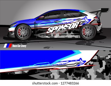 Car decal, truck and cargo van wrap design vector. Modern abstract background for car branding and vehicle livery