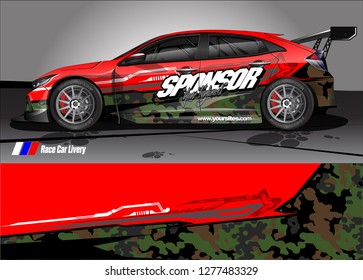 Car decal, truck and cargo van wrap design vector. Modern abstract background for car branding and vehicle livery