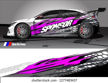 Car decal, truck and cargo van wrap design vector. Modern abstract background for car branding and vehicle livery