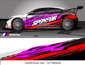 Car decal, truck and cargo van wrap design vector. Modern abstract background for car branding and vehicle livery