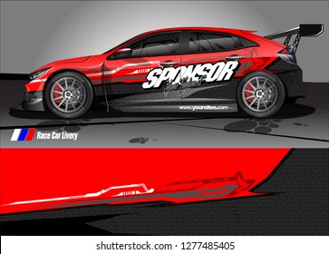 Car decal, truck and cargo van wrap design vector. Modern abstract background for car branding and vehicle livery