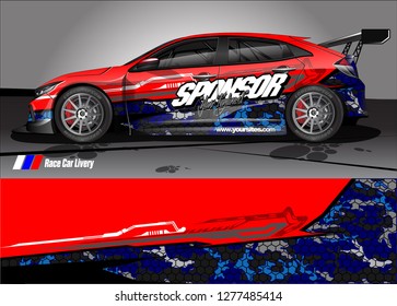 Car decal, truck and cargo van wrap design vector. Modern abstract background for car branding and vehicle livery