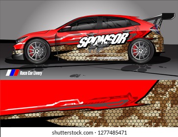 Car decal, truck and cargo van wrap design vector. Modern abstract background for car branding and vehicle livery