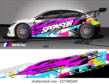 Car decal, truck and cargo van wrap design vector. Modern abstract background for car branding and vehicle livery
