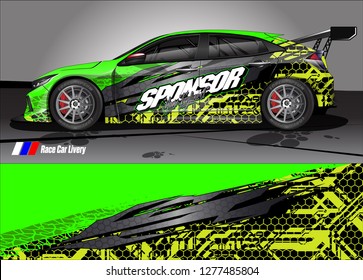 Car decal, truck and cargo van wrap design vector. Modern abstract background for car branding and vehicle livery