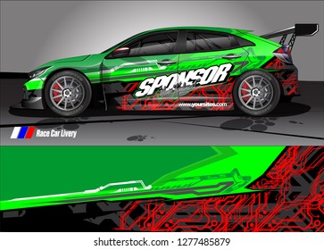 Car decal, truck and cargo van wrap design vector. Modern abstract background for car branding and vehicle livery
