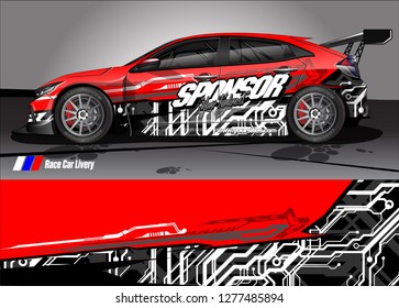 Car decal, truck and cargo van wrap design vector. Modern abstract background for car branding and vehicle livery