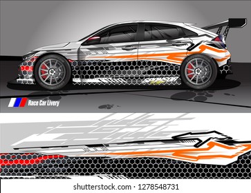 Car decal, truck and cargo van wrap design vector. Modern abstract background for car branding and vehicle livery 