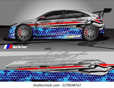 Car decal, truck and cargo van wrap design vector. Modern abstract background for car branding and vehicle livery 