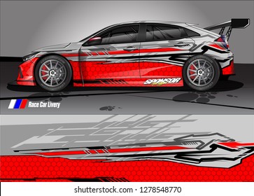 Car decal, truck and cargo van wrap design vector. Modern abstract background for car branding and vehicle livery 